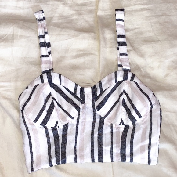 Striped Cropped Tank Top (part of matching set) - Picture 1 of 4
